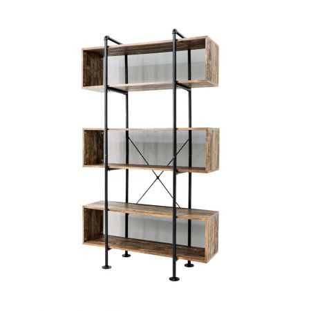 Tá barraí trasna taobh thiar de na seilfeanna leabhar chun iad a ghlasáil a chéile. Déanann siad an seilf leabhar níos cobhsaí. Tá sé socraithe den bhalla le crua-earraí frith-titim. Úsáidtear gorm Francach 80mm mar an tseilf chúinne faoin tseilf leabhar. Le haghaidh tuilleadh seilfeanna leabhar feadánacha tionsclaíocha, déan teagmháil linn.